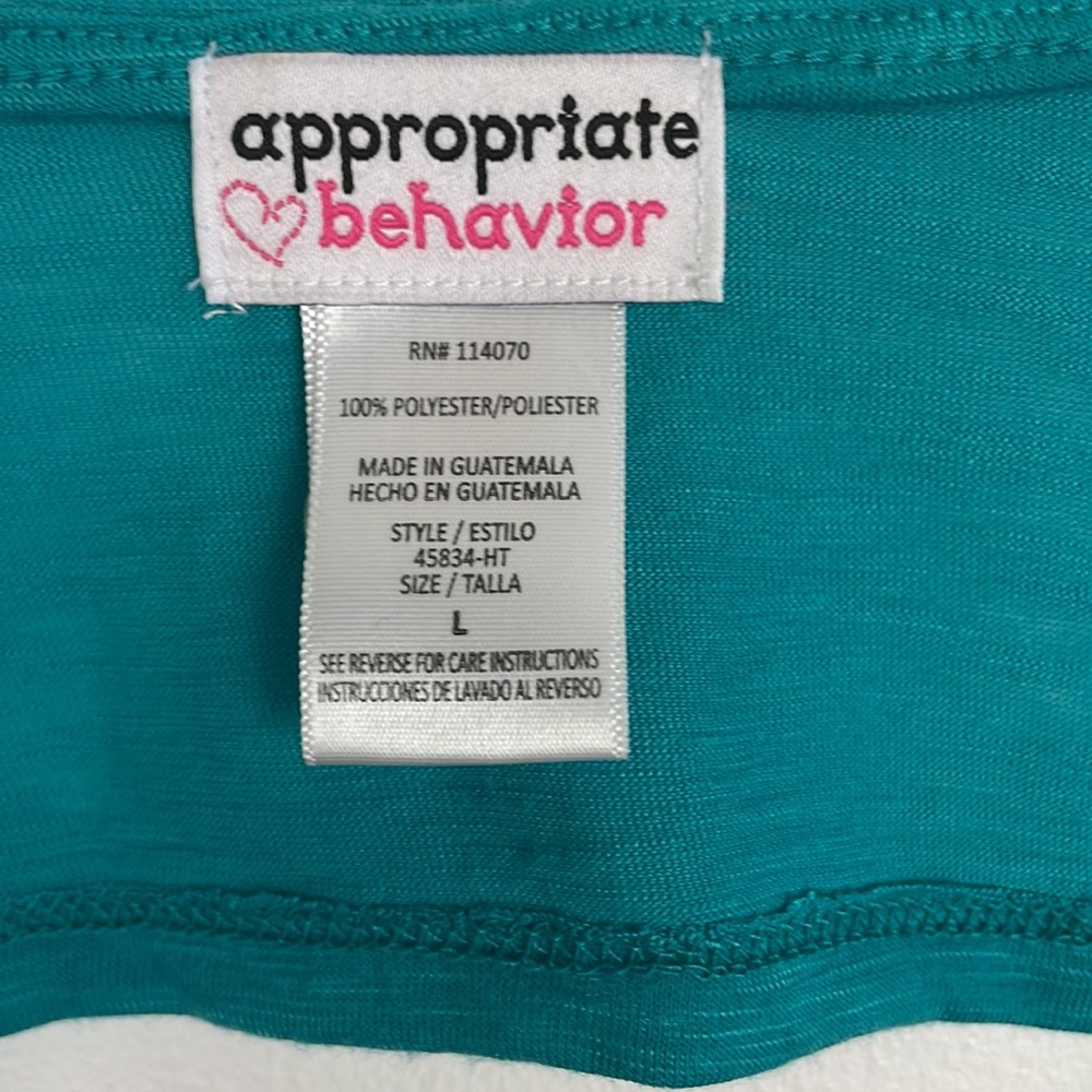 Appropriate Behavior Blouse Color Turquoise Size Large - Picture 7 of 7